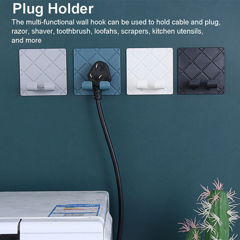 Wall Hook Wall Hanger Adhesive Storage Hanger Folding Cord Holder Double Hook