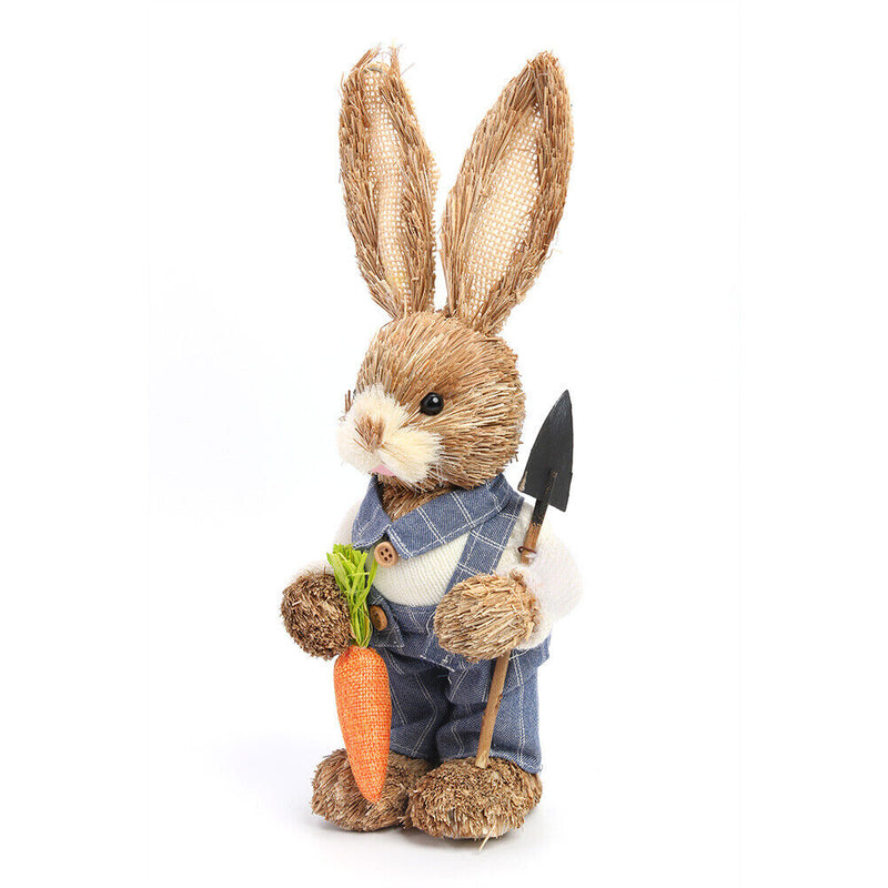 Easter Bunny Ornaments Cute Straw Simulation Rabbit Photography Props (E) Newly