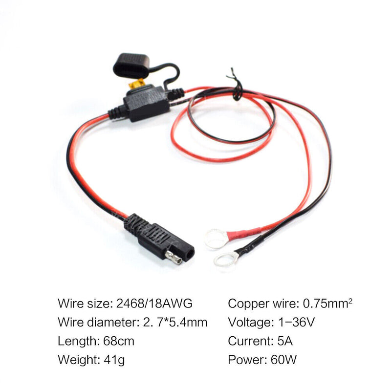 12V Terminal To SAE Quick Disconnect Cable Motorcycle Battery Output Connector