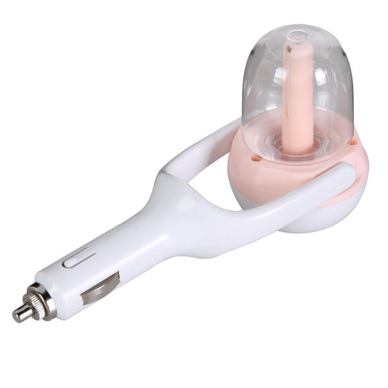 Vehicle Humidifier USB Air Purifier Diffuser Aromatherapy Mist Maker(Pink)