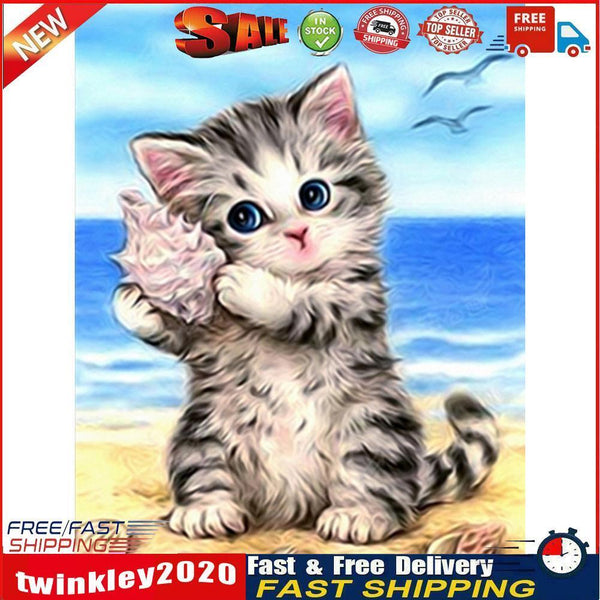 5D DIY Diamond Painting Cat Cross Stitch Embroidery Mosaic Kit Needlework Newly