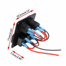 For Car RV 3 Gang 12V/24V Circuit Breaker Dual USB Port LED Rocker Switch Panel