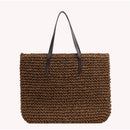 Straw Beach Bag Rattan Woven Shoulder Bag Large Summer Vacation Shopping Handbag