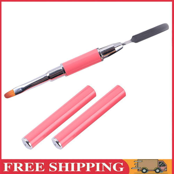 Double-Ended Nail Pen Poly Nail Gel Brush Stainless Steel (Watermelon Red) UK
