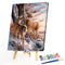 Oil Paint By Numbers Snow Deer Frameless Picture Craft Kit for Home Living Ro