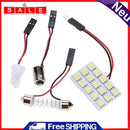 5050 15SMD Automotive Interior Bright LED White Light T10 Festoon Dome Adapter 1
