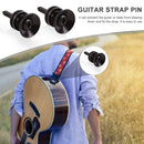 2x Guitar Pegs Anti-slip Strap Buckle Locking Pin for Bass Ukulele (Black) Newly