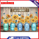 Sunflower Butterfly Oil Paint By Numbers DIY Craft Coloring Drawing Home Decor