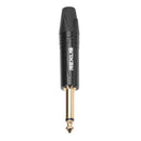 6.35mm Mono Male Plug Connector DIY Soldering Plug for Microphone (Black) Newly