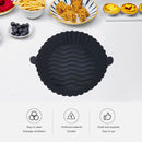 Silicone Air Fryer Liner Non-Stick Fryer Basket Steamers Oil Mat (Black) Newly