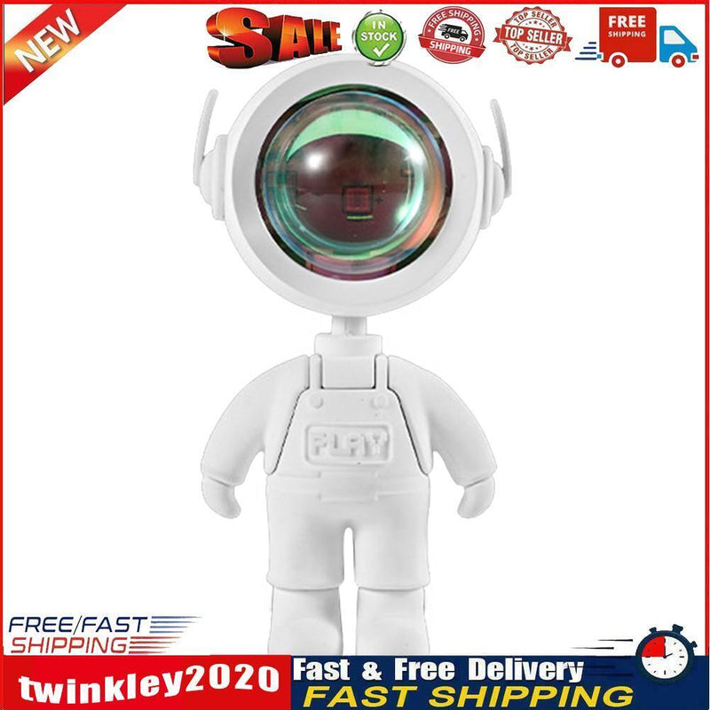 Astronaut Robot Sunset Projector Lamp LED Bedroom Night Lighting (White) Newly