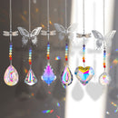 Crystal Ornaments - 6pcs Dragonfly Butterfly Crystal Hanging Pendants Ornam