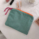Fashion Women Plaid Printing Make up Pouch Small Purse Casual Ladies Storage Bag