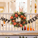 Halloween Fall Peony Pumpkins Wreath Plastic Holiday Wall Hanging Garlands Decor