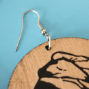 Böhmen Holz Ohrstecker Großer Kreis Afrikanische Königin Holz Gemalt Schmuck