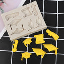 7-Cavity College Hat Cake Mold Silicone Chocolate Mould Pastry DIY Baking Tray