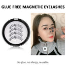 4pcs Reusable False Eyelashes 6D Extended Thick Magnetic Eyelashes Makeup Tool