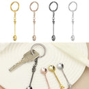 Glitter Mini Spoon Teaspoon Pendant Mini Crown Necklace Key Ring Spoon Keychain