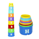 9pcs Stacking Cups Children Early Education Learning Toys Folding Tower Batteries