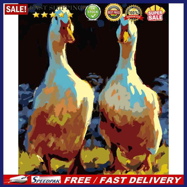 Oil Paint Chicken And Duck By Numbers Coloring Picture Digital