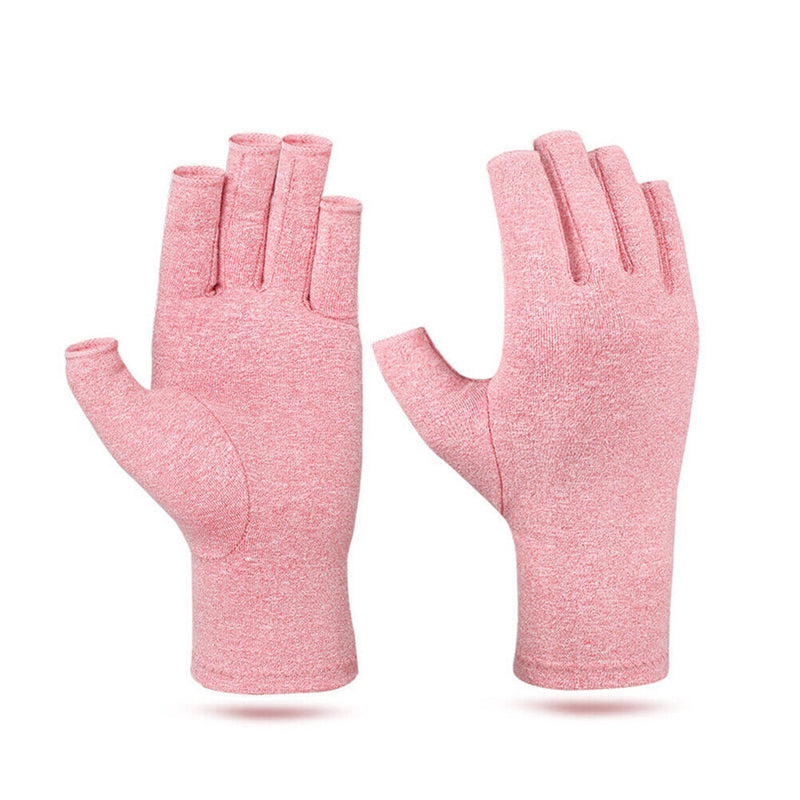 Arthritis Therapy Compression Gloves Ache Joint Relief Mittens (Pink M) Newly