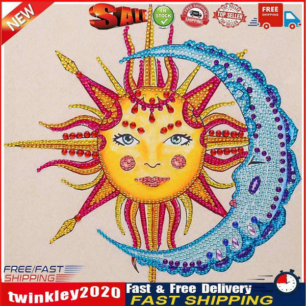 Diamond Painting Kit 5D Special Shaped DIY Sun Moon Rhinestone Pictures Newly