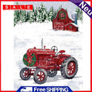 5D Christmas Tractor Mosaic Diamond Painting Drawing Full Round Drill Art Craft