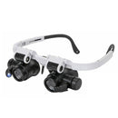 8x15x23x Double Eye Jewelry Watch Repair Tool Magnifier Loupe Glasses &LED Ligh`