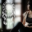 Large Ring 16.14" Handmade White Flower Dream Catcher with Feathers Art