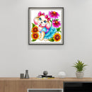 Flower dog 5D DIY Diamond Painting Kits Partial Special Shape Drill