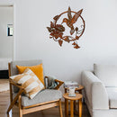 Wrought Iron Bird Garden Indoor Outdoor Hanging Metal Wall Hanging Art Decor