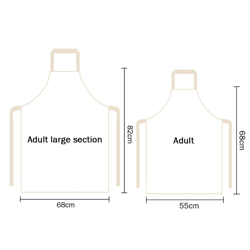 Pink Flower Print Apron Linen Waterproof Cooking Bibs Kitchen (82x68cm)