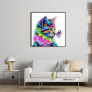 5D Kit Rhinestone Pictures DIY Colorful Cat Full Square Drill Diamond Paintin