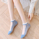 Summer Crystal Glass Invisible Thin Casual Stockings Short Sock Ankle Socks