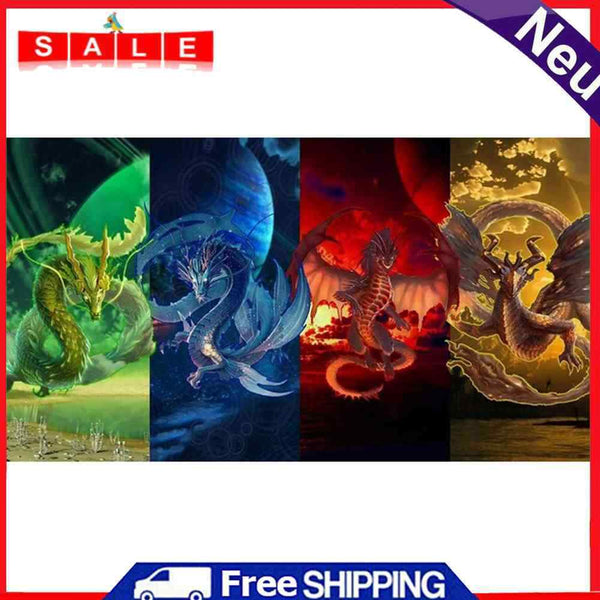 DIY Four Color Animal Needlework Picture Rhinestone Cross Stitch Mosaic Gift Kit
