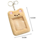 Cute Plush Idol Photocard Holder Credit Bank Card Purse Women Keychain Pend