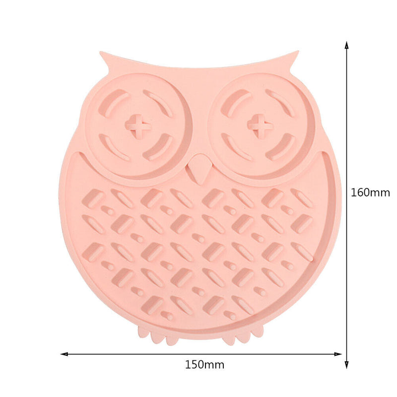 Dog Feeding Lick Mat Cat Feeder Licking Pad Slow Food Feeder Bowls (Pink) Newly