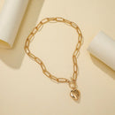 Metal Love Heart Pendant Necklace Women Simple Chain Neck Choker Jewelry Newly