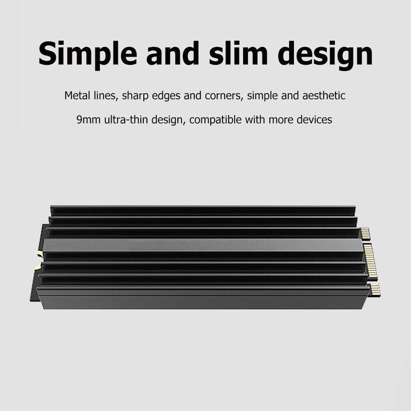 Solid State Hard Drive NVME Heat Sink Hard Disk Aluminum Radiator (Black) Newly