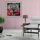 5D DIY Full Drill Diamond Painting Colorful Tree Cross Stitch Mosaic Kits D