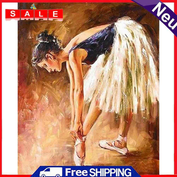 Ballet Girl Oil Paint by Numbers Hand Painted Frameless Picture Home Ornament