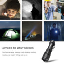 Mini LED Flashlight 3 Mode Pocket Torch Retractable for Camp Outdoor Emergency