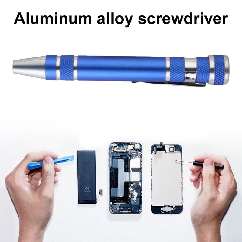 8 in 1 Multiuse Precision Pen Screwdriver Hand Repair Tools Kit (Blue)