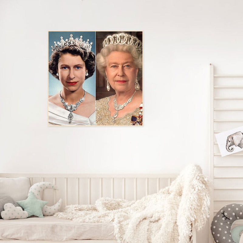 #A The Queen of England 5D DIY Diamond Painting Kits Full Round Drill Wall Decor