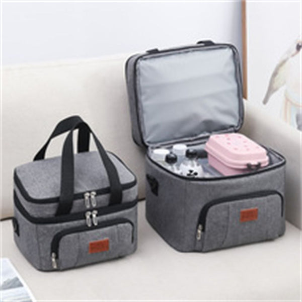 Waterproof Picnic Box Double-deck Single shoulder Lunch Bag Storage Bag
