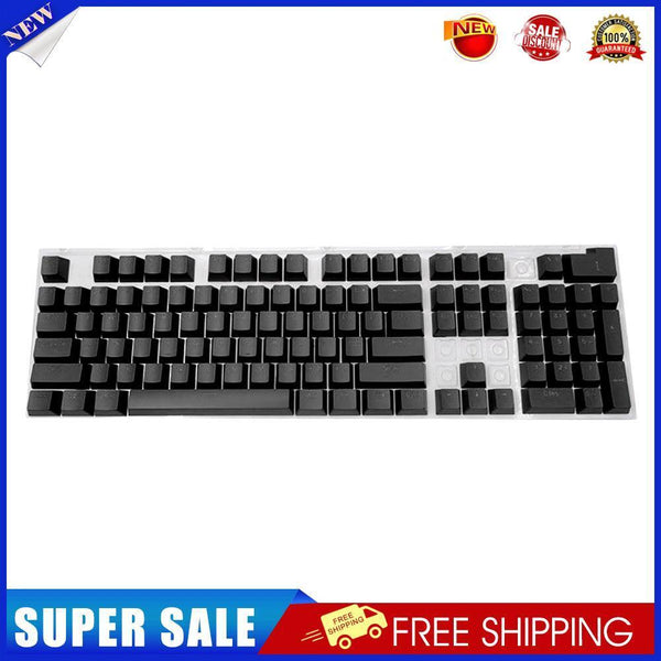 104pcs Universal Mechanical Keyboard Keycaps PC Bakclit Key Cap Set (Black)