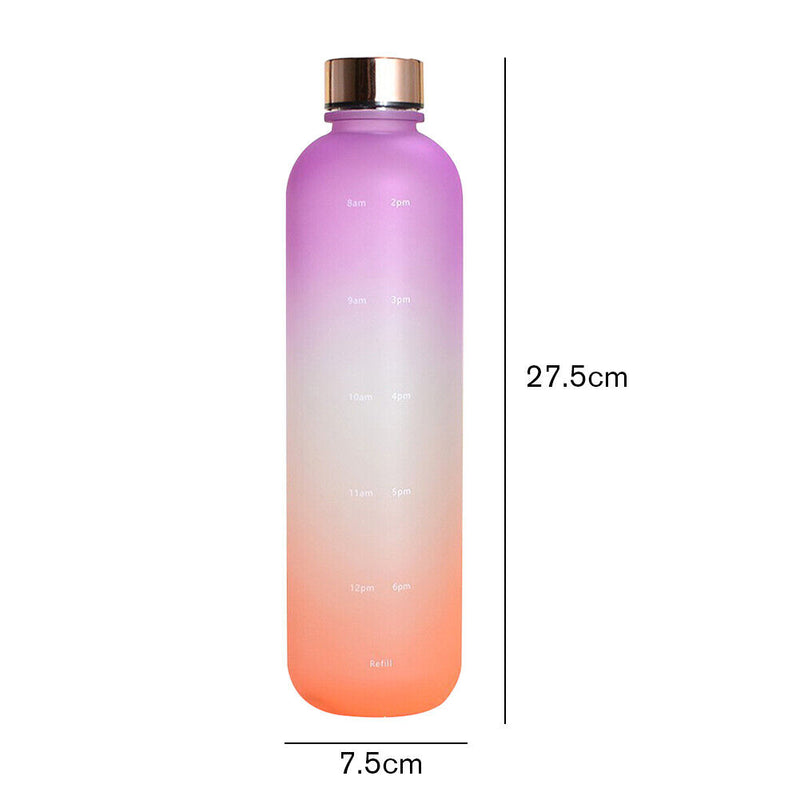 1000ml Water Bottle Frosted Outdoor Sports Drinking Kettle (Purple Orange)
