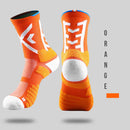 Men Compression Football Socks Sports Baseball Soccer Tennis Socks (Orange)