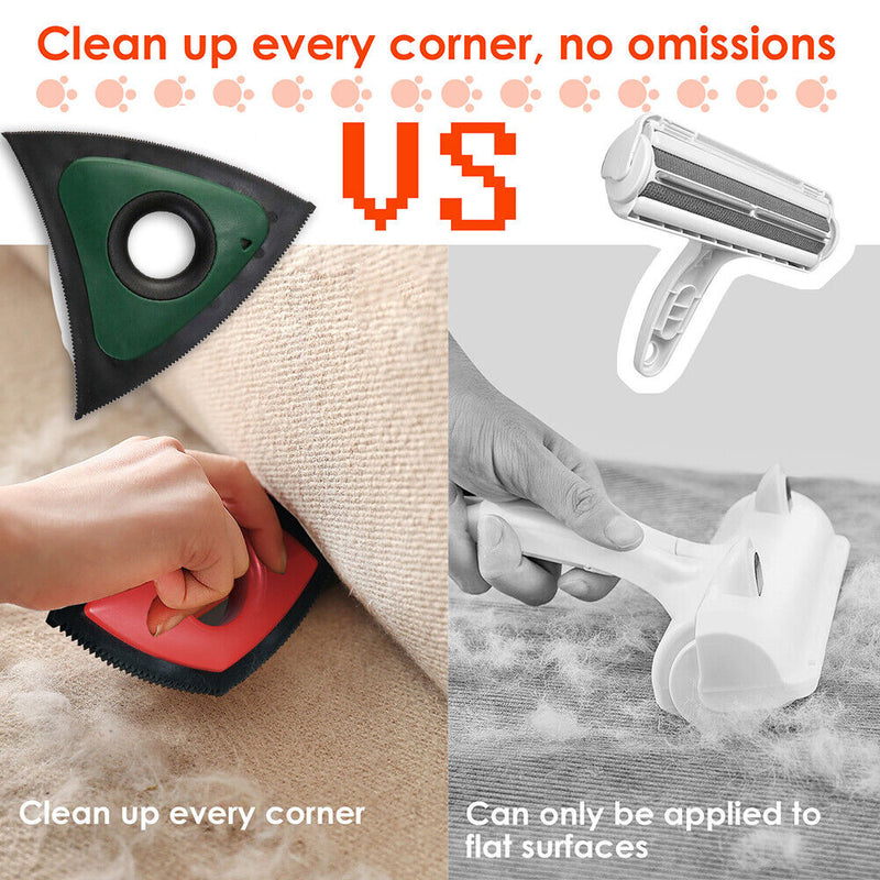 Dog Cat Hair Remover Brush Pet Lint Fur Carpet Sofa Lint Scraper (Green) Newly