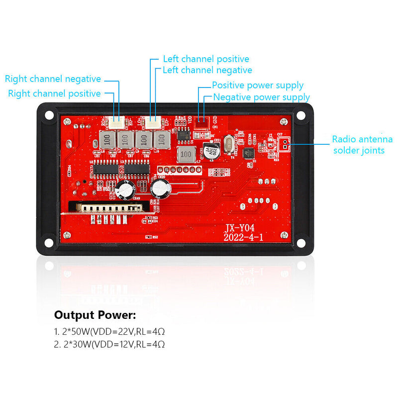 12V Bluetooth-compatible 5.0 Decoder Board 100w Amplifier with Remote Contr